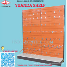 Supermarket Metal Slatwall Shelf with Slatwall Back